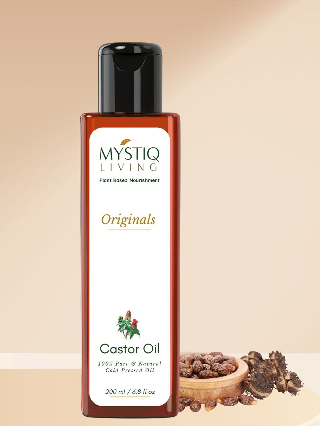 MYSTIQ LIVING Women Castor Hair Oil For Hair Growth & Thick Eyebrow Eyelash 200ml