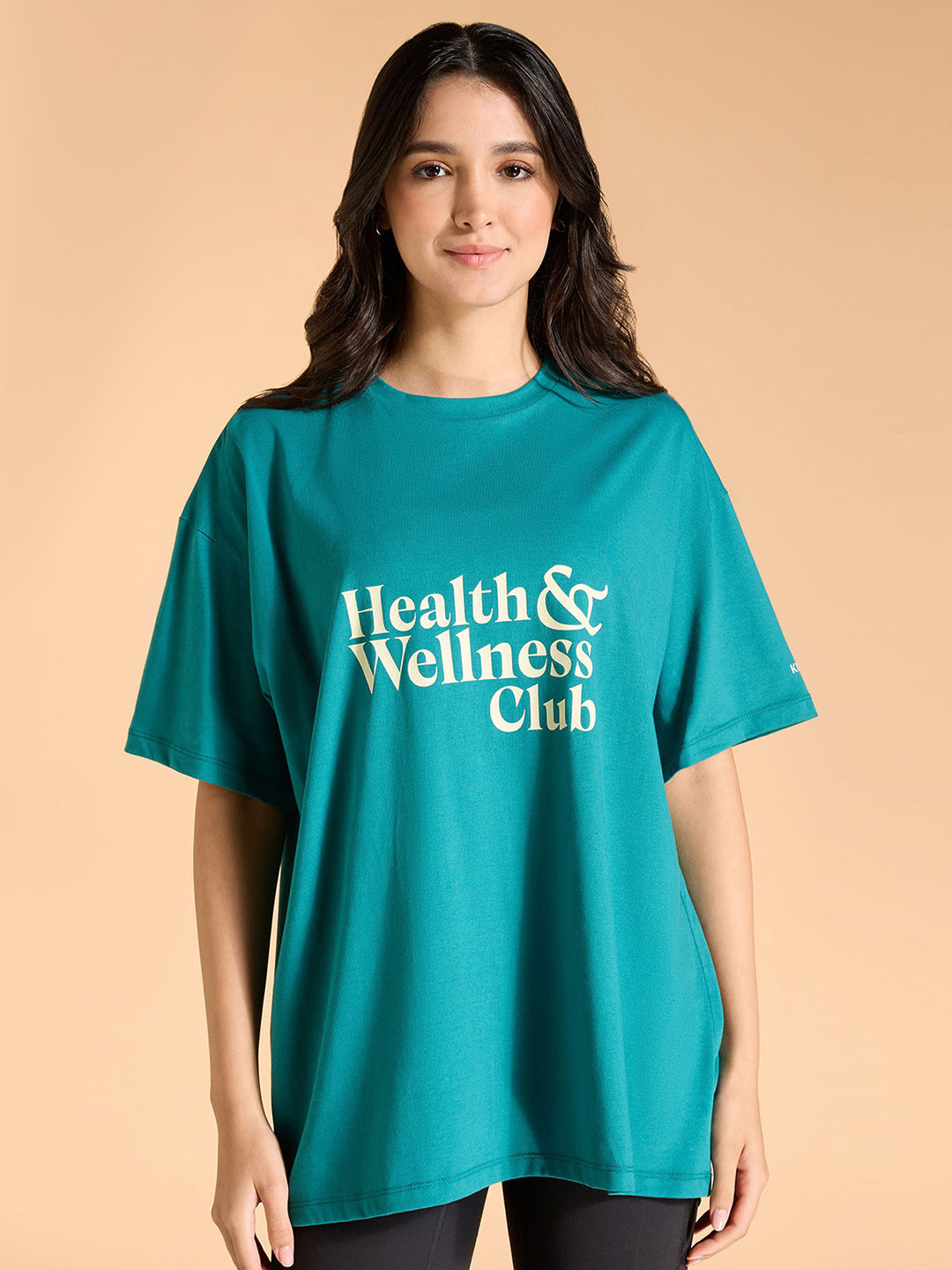 KICA Wellness Edition Women Cotton Oversized Printed Typographic T-shirt