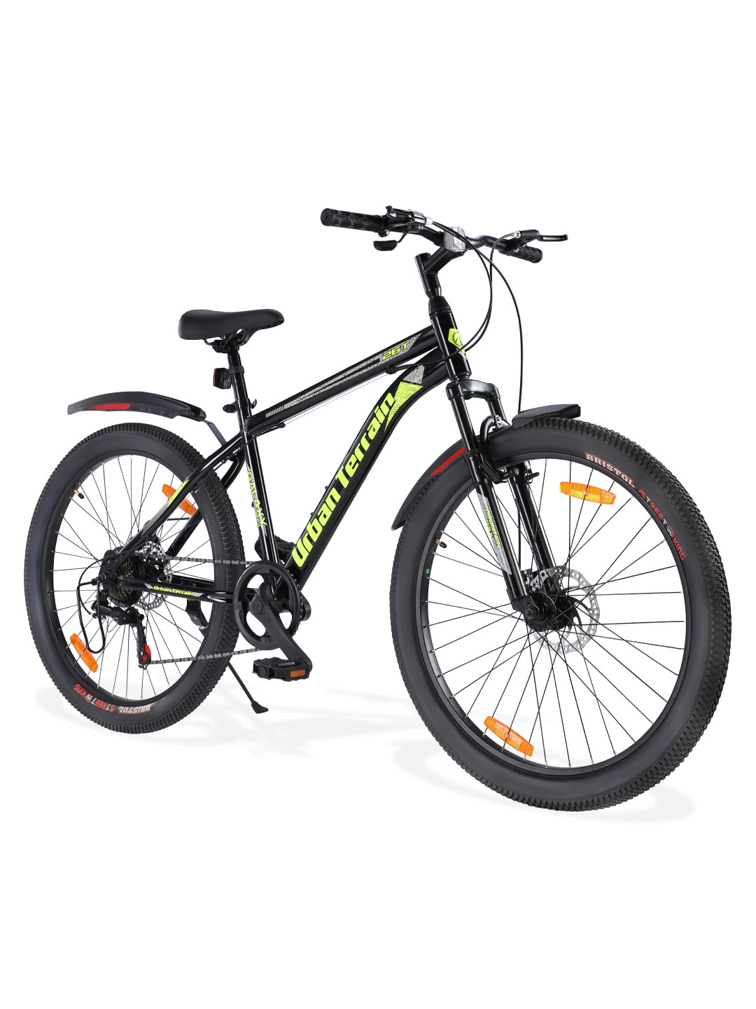 URBAN TERRAIN Galaxy Max Geared 7 Speed 26T Mountain Bike Black & Green