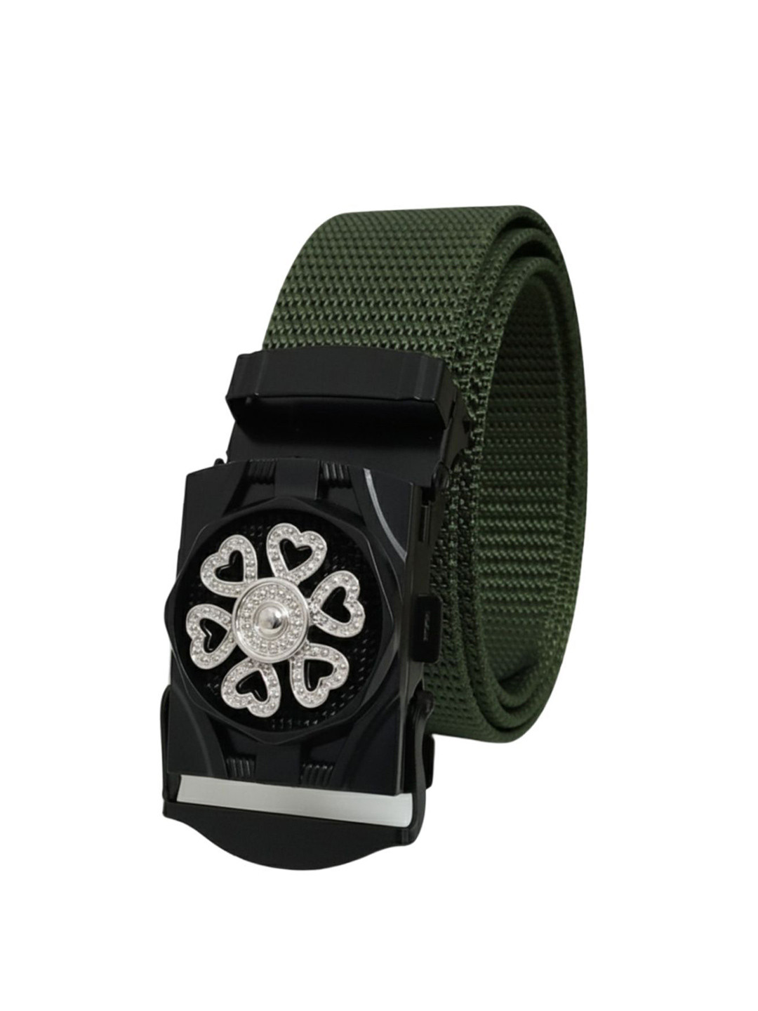 Niddleman Men Canvas Belt With Designer Heart Buckle