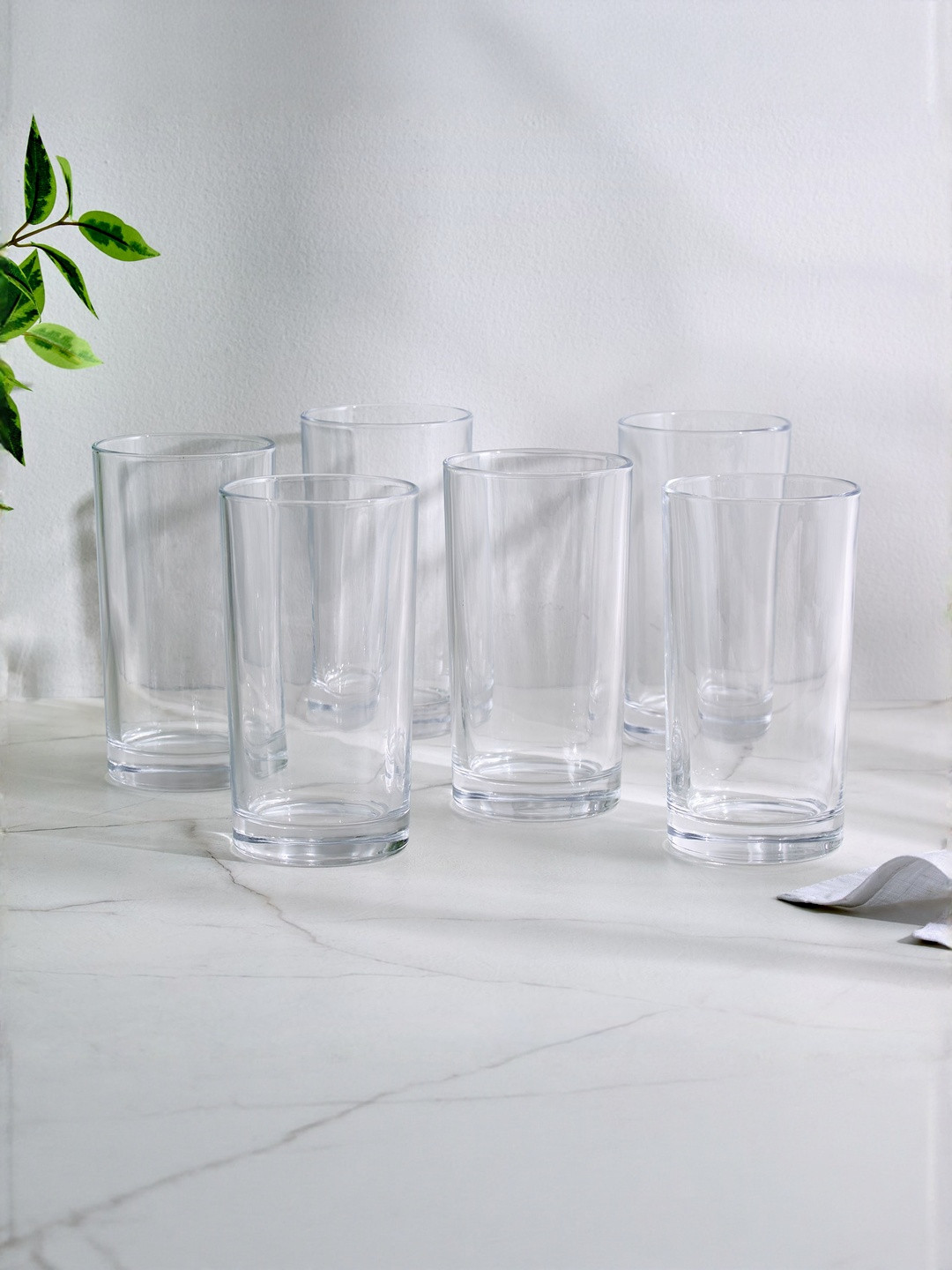 Home Centre Transparent 6 Pieces Easy to Clean Water Glass-410 ml