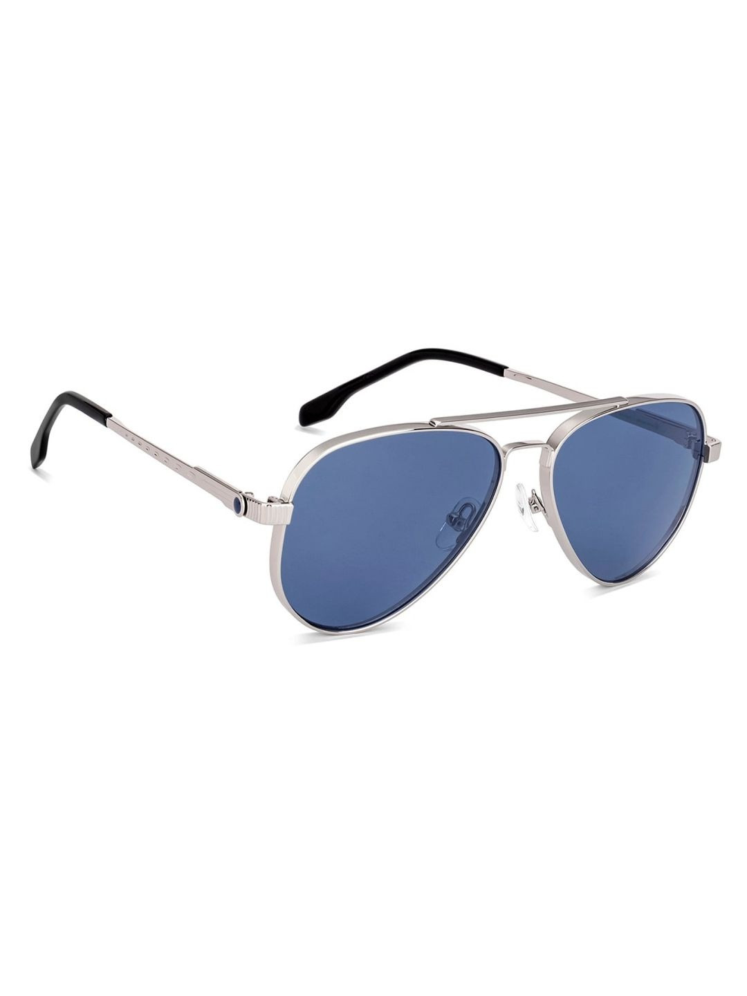 John Jacobs Unisex Blue Lens & Silver-Toned Aviator Sunglasses 231641