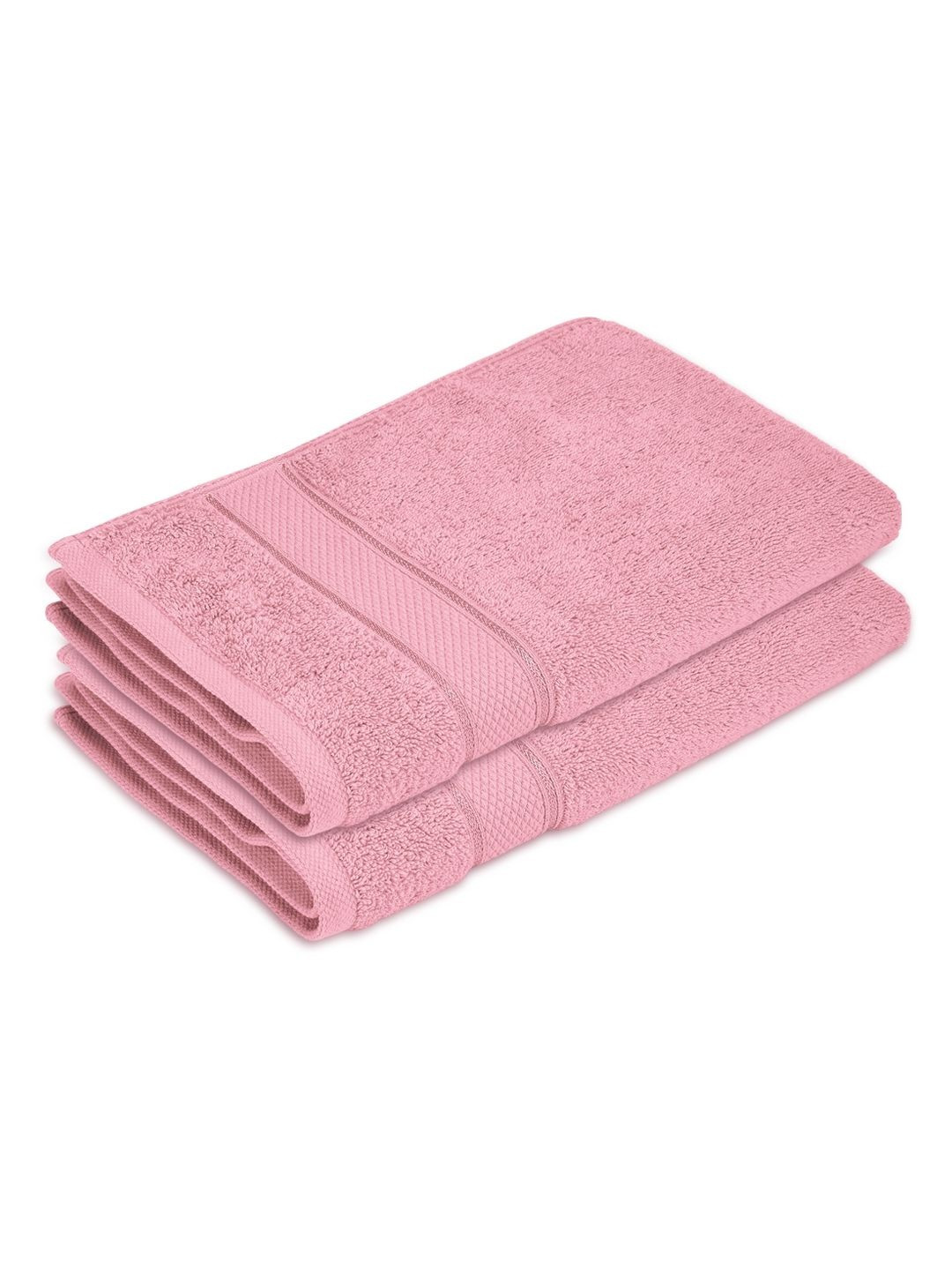 Boutique Living India Set Of 2 Self Design Pure Cotton Hand Towels