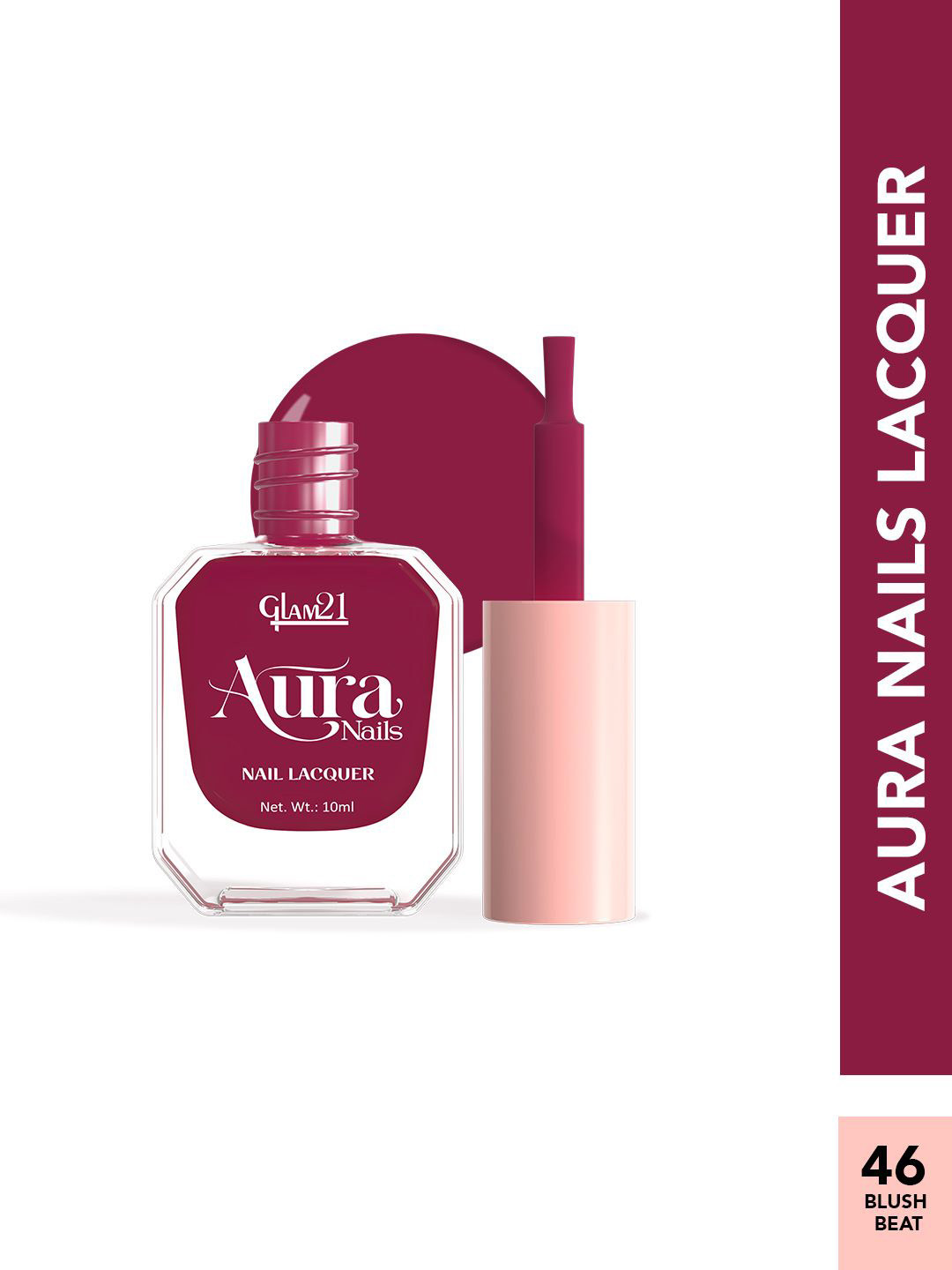 GLAM21 Aura Nails High-Shine Chip-Resistant Nails Lacquer 10 ml - Blush Beat 46