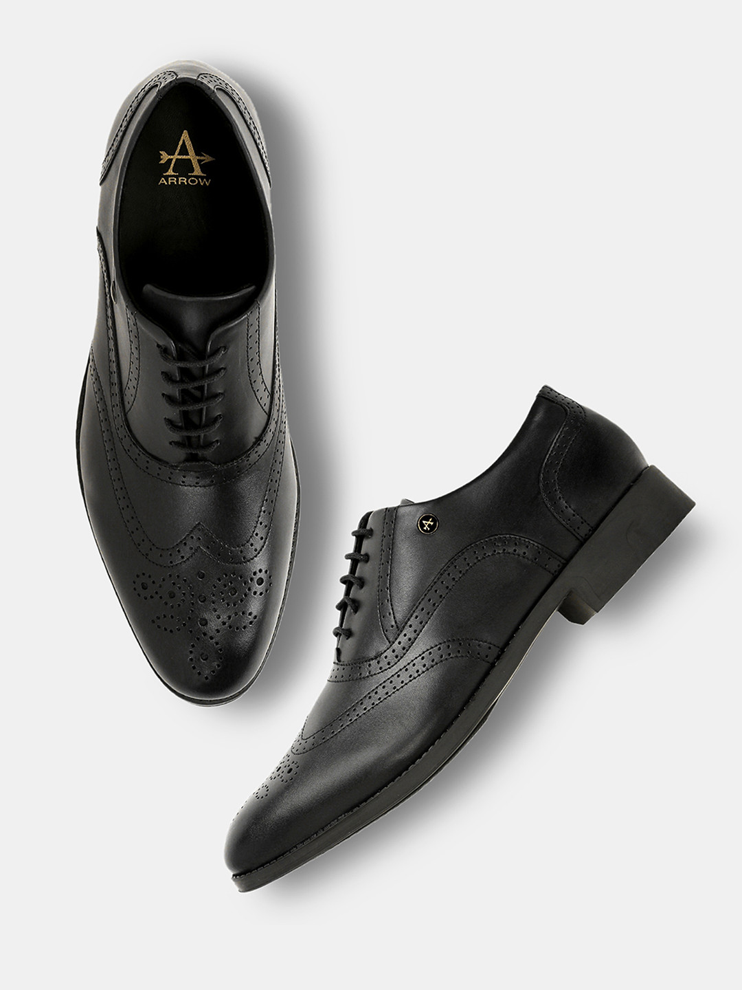 Arrow Stiko Men Textured Leather Formal Brogues Shoes