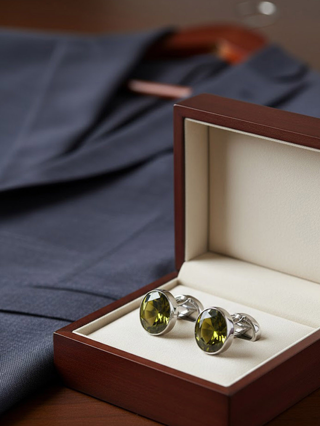 FIROZA Stone Studded Dumbbell Cufflink