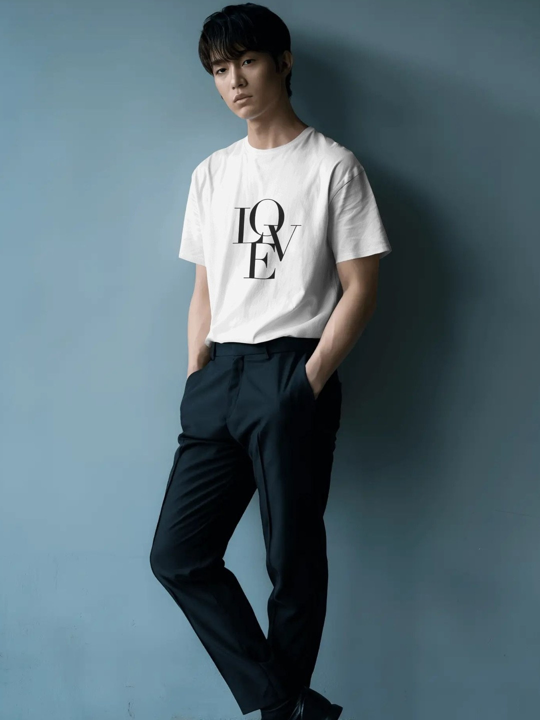 Silver Moon Typography Printed Cotton T-shirt