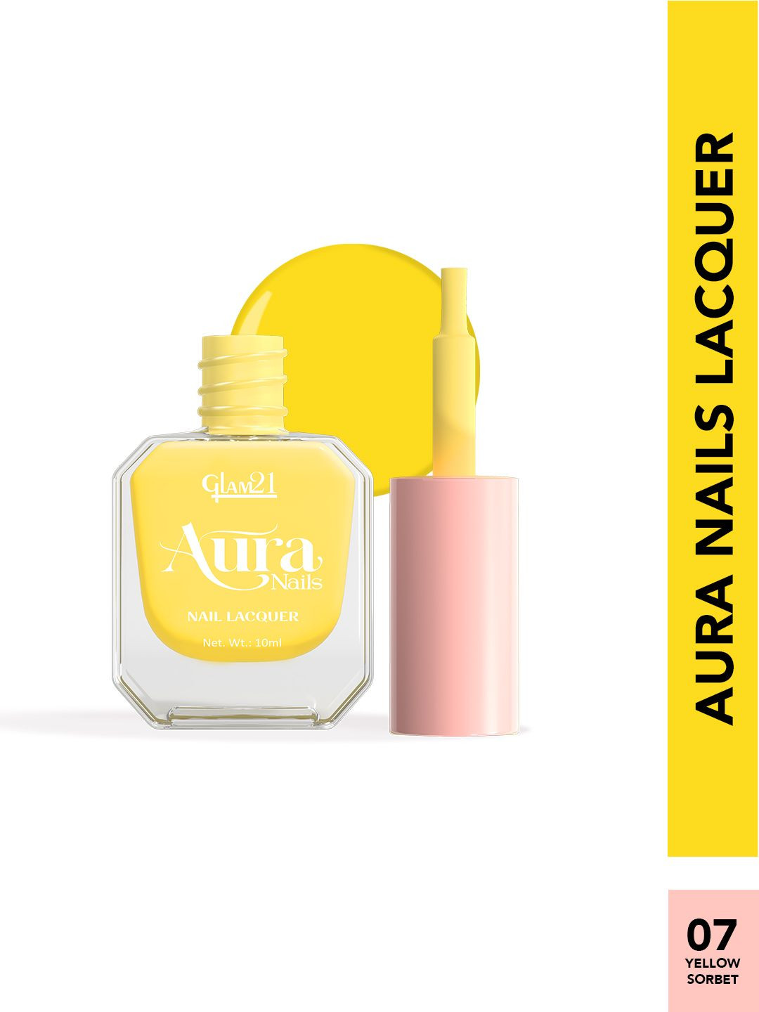 GLAM21 Aura Nails High-Shine Nail Lacquer 10ml - Yellow Sorbet 07