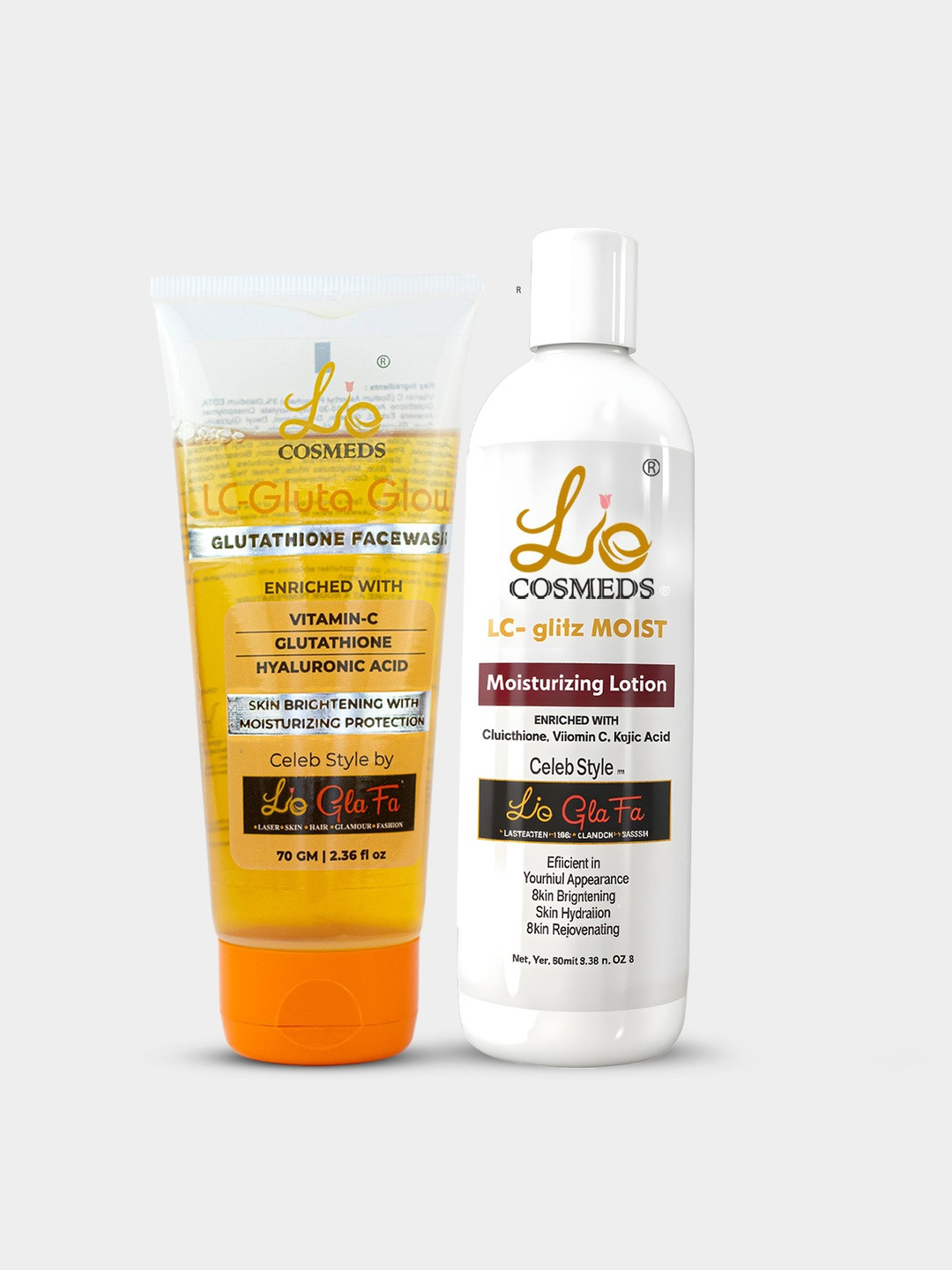 Lio Cosmeds Set Of 2 Lc Gluta Glow Face Wash- 70 g & Moisturizing Lotion- 80 ml