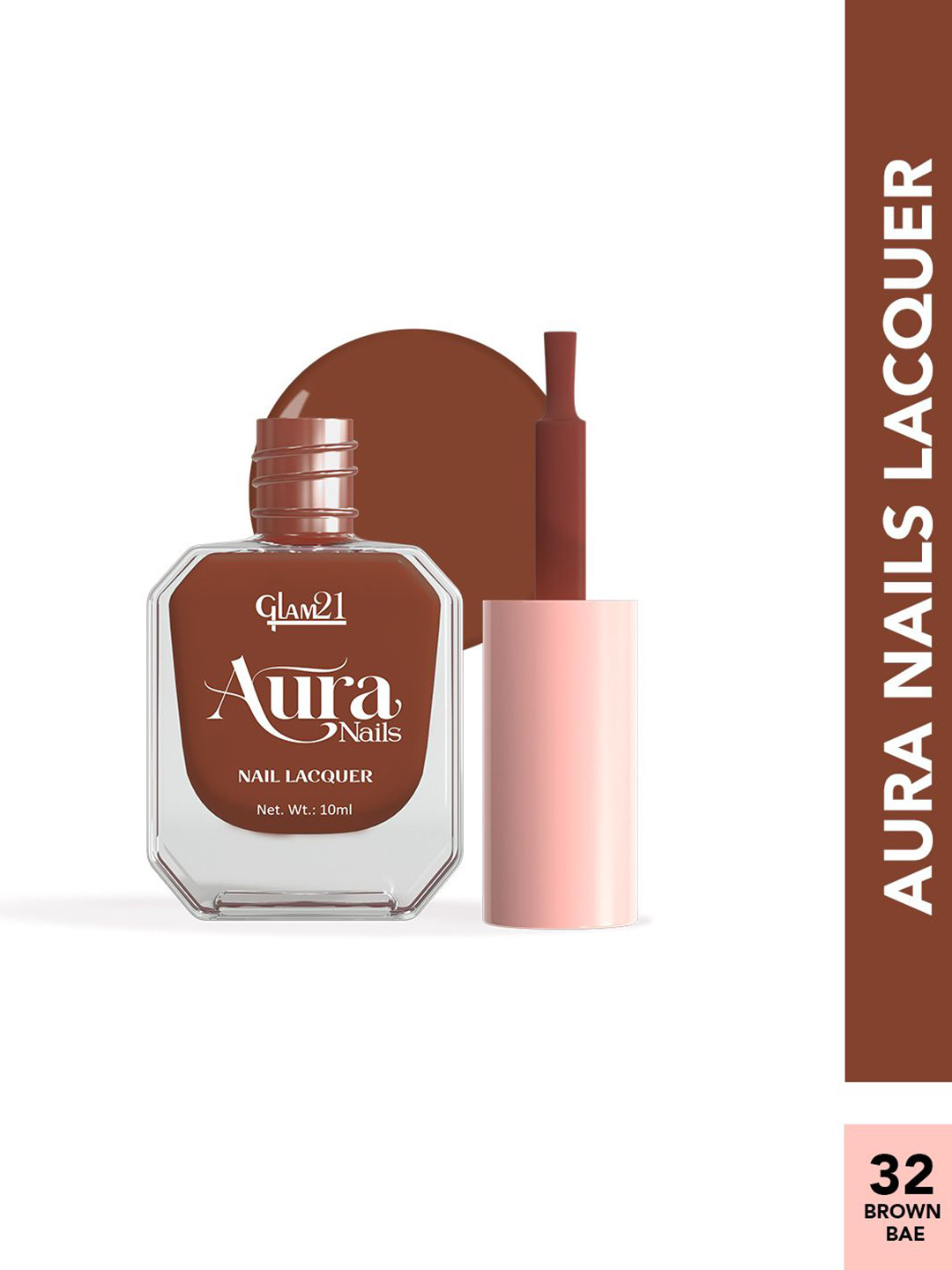 GLAM21 Aura High-Shine Nails Lacquer - 10 ml - Brown Bae 32