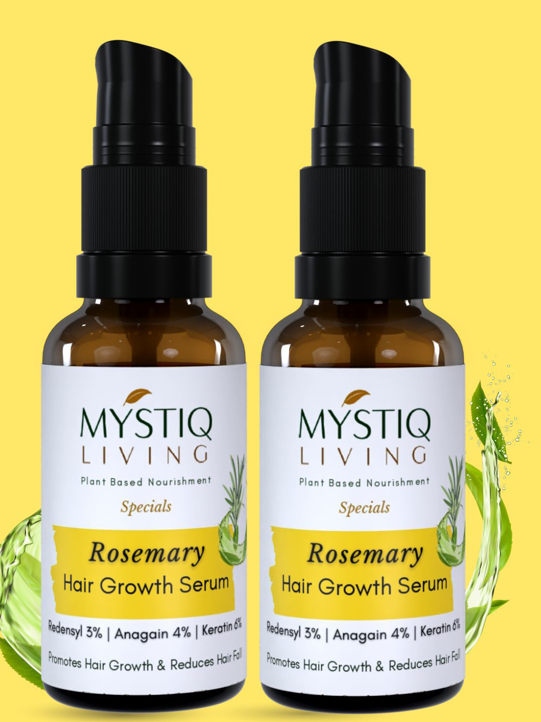 MYSTIQ LIVING Set Of 2 Advanced Hair Growth Serum Redensyl & Anagain- 30ml each