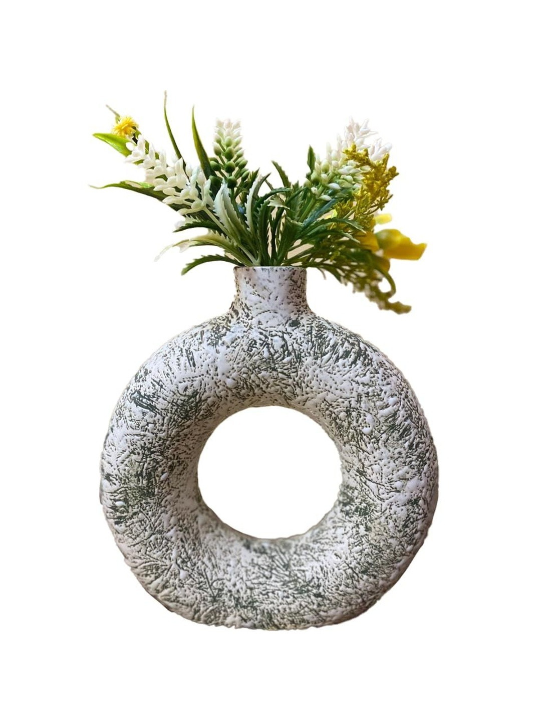 Manifested Decor Ceramic Stripes Donut Vase