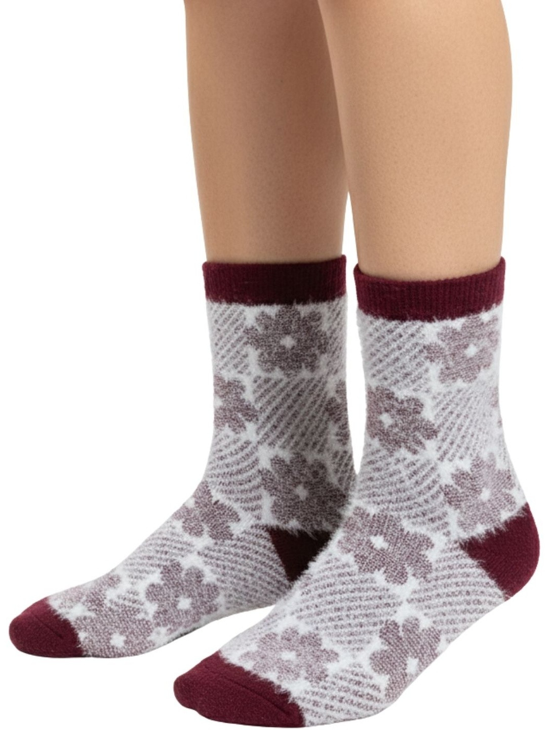 Cdeck Women Pure Wool Patterned Ankle Length Socks