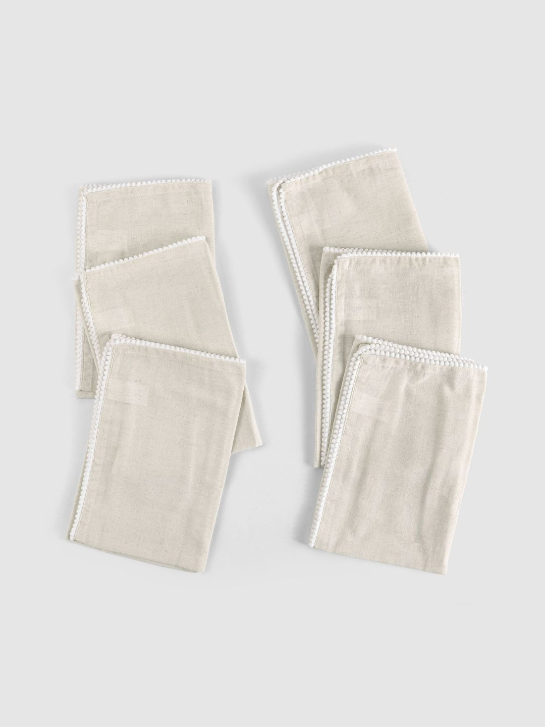fingercraft Cream 6 Pieces Cotton Table Napkins