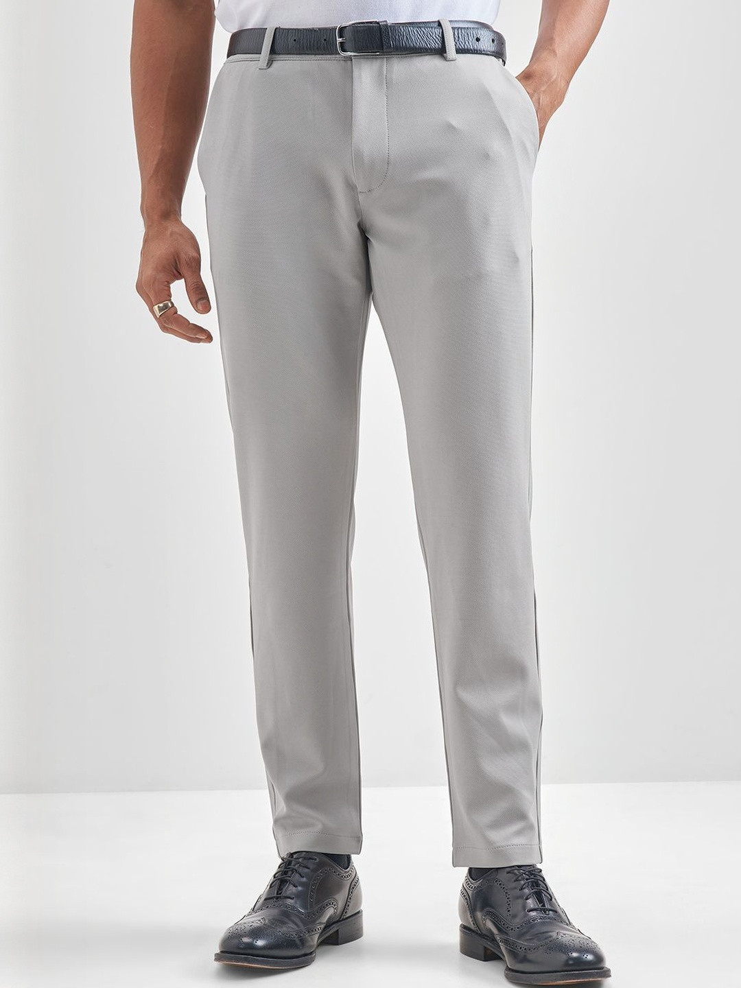 HIGHLANDER Men Smart Slim Fit Mid Rise Chinos
