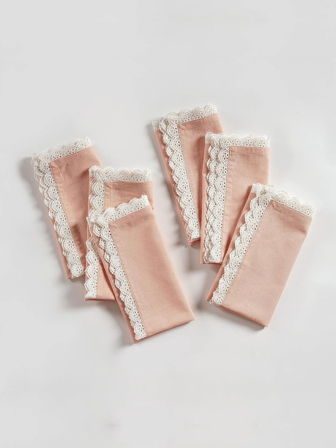 fingercraft Pack Of 6 Pink Cotton Table Napkin