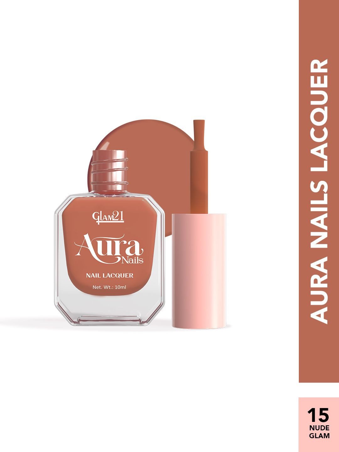 GLAM21 Aura High-Shine Nails Lacquer - 10 ml - Nude Glam 15