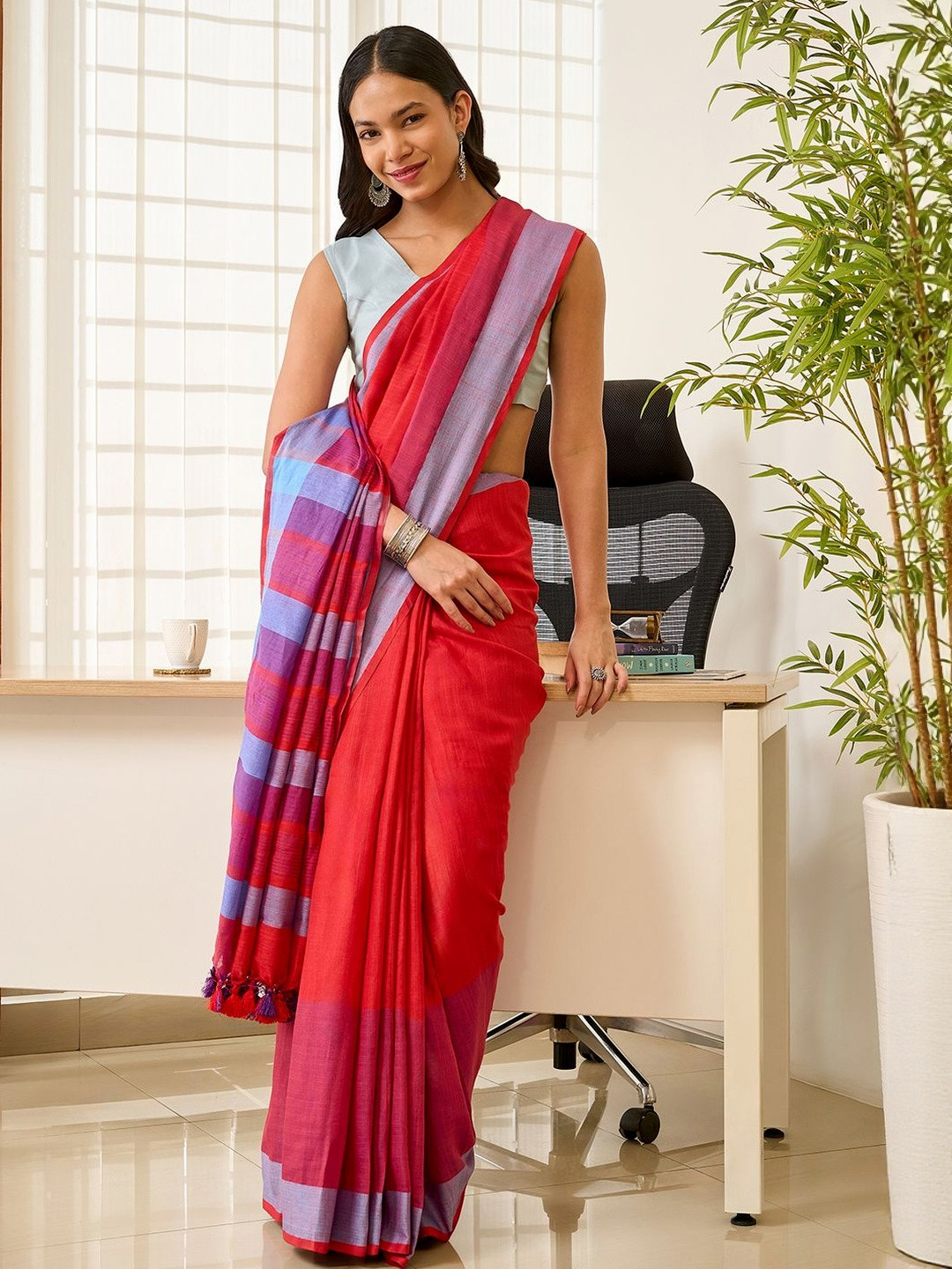 TEEJH Block Print Saree