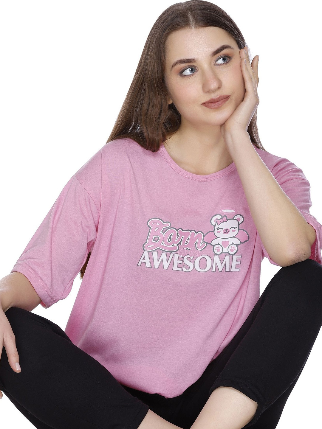 URBE-URBAN EVOLUTION Typography Printed Round Neck Cotton T-shirt