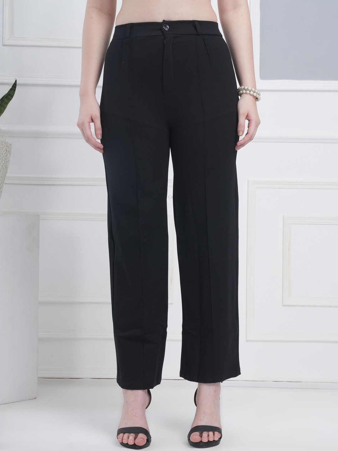 Belfry High-Rise Flat-Front Parallel Cotton Trousers