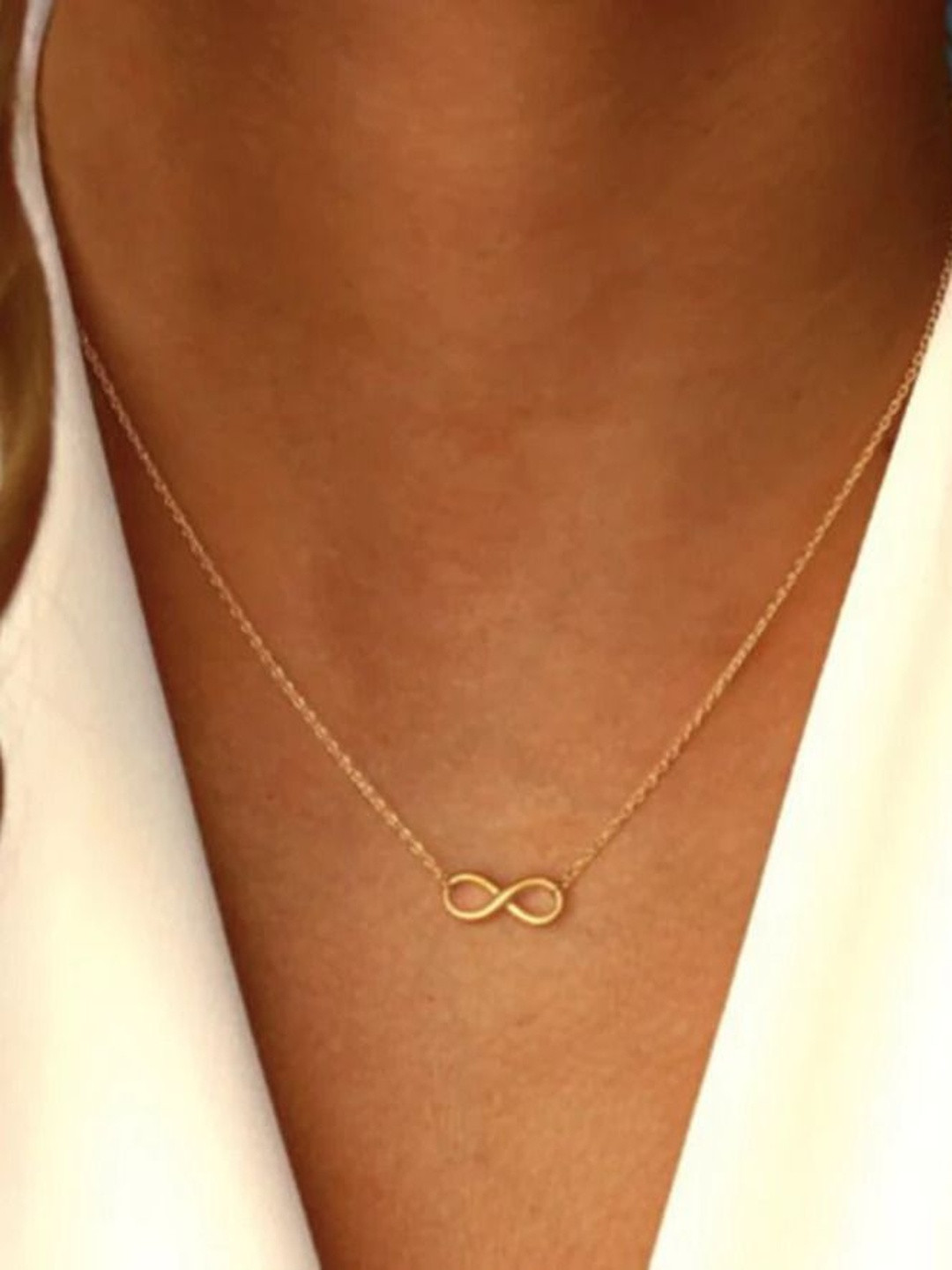DressBerry Gold-Plated Infinite Minimal Necklace