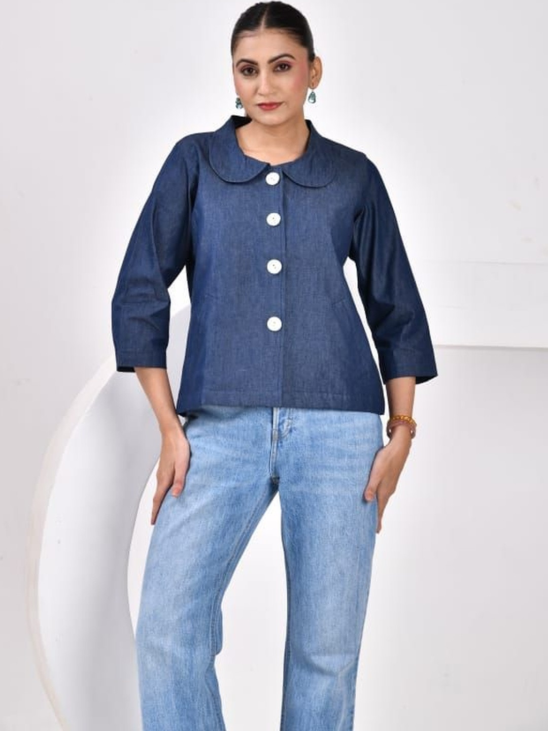 SIDDHO HUM Women Lightweight Crop Outdoor Denim Jacket