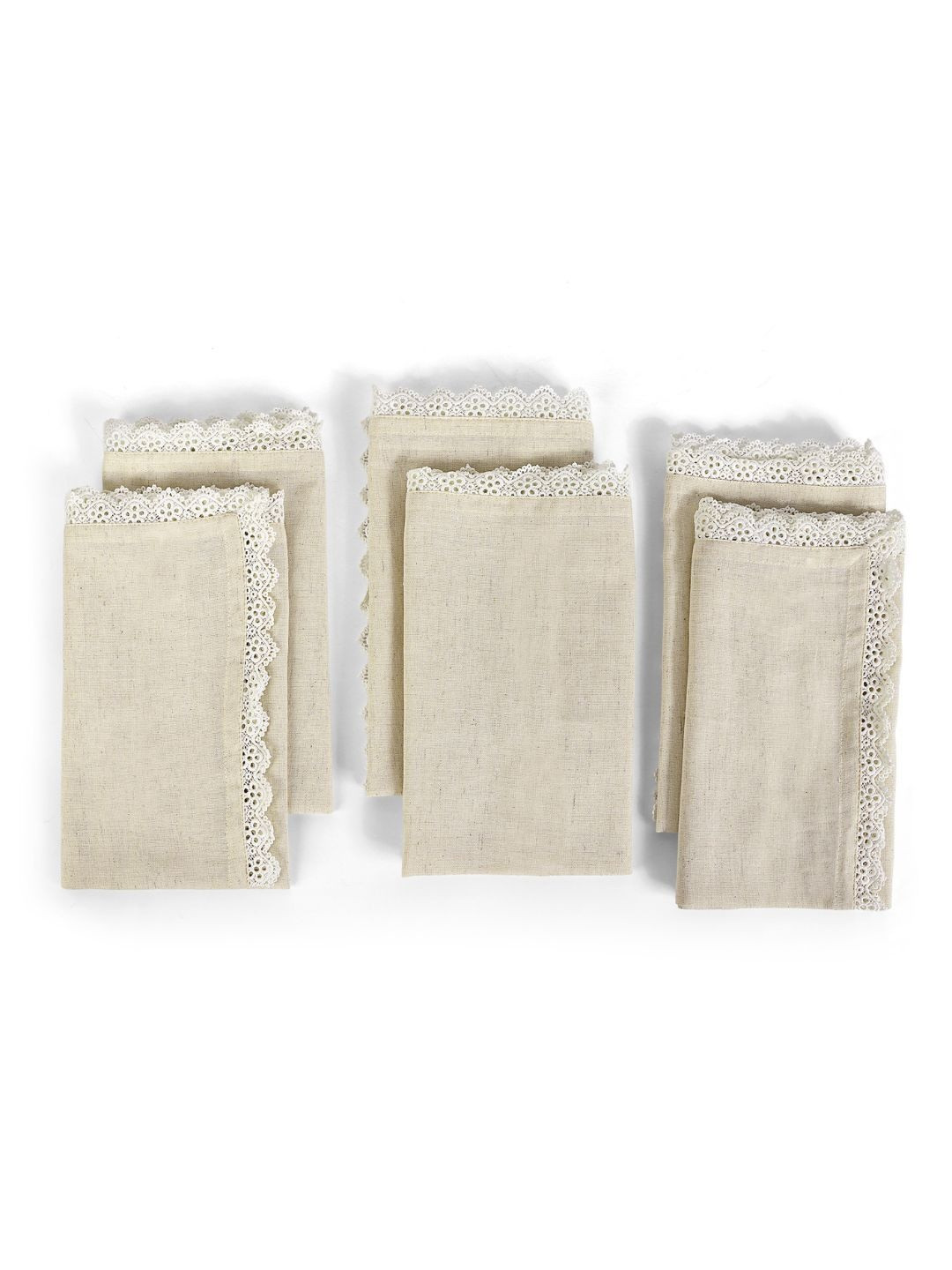 fingercraft Cream 6 Pieces Cotton Table Napkins