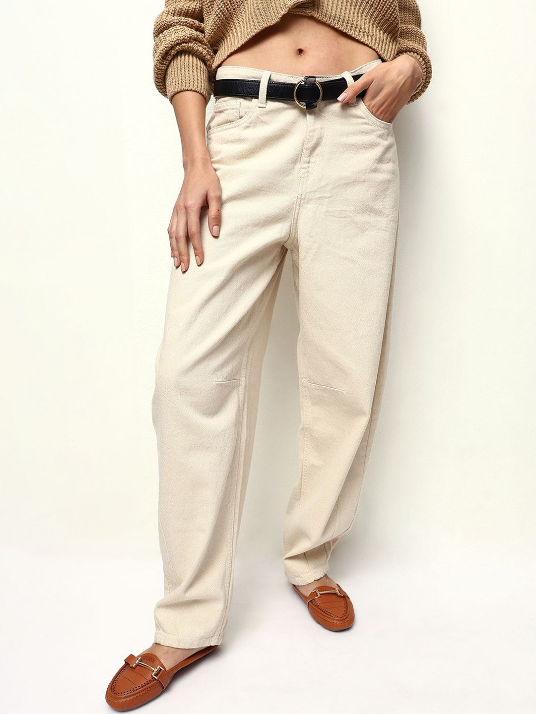 High Star Women Barrel High-Rise Jeans