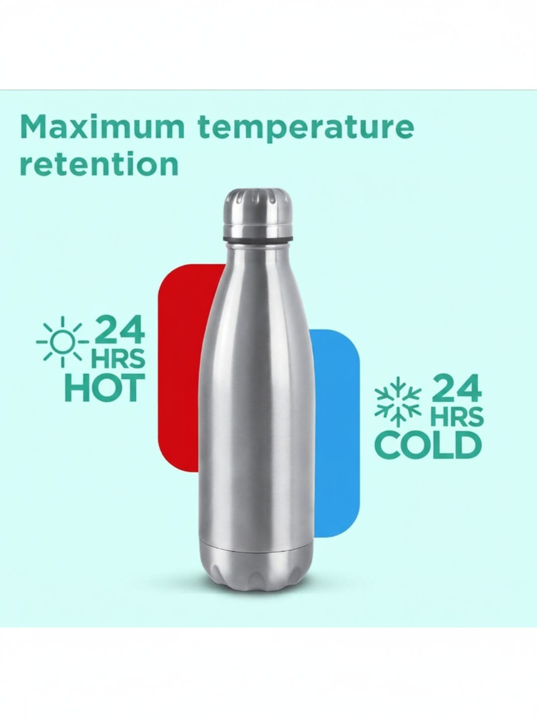 DIVYANSHIKA TRADERS Silver-Toned Stainless Steel Water Bottle 700ml