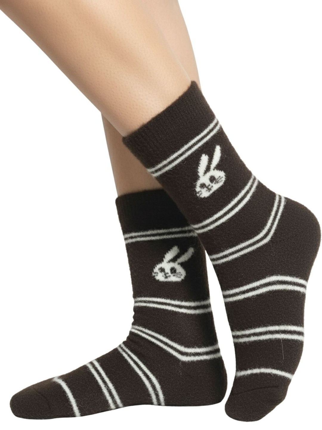 Cdeck Women Striped Pure Woollen Socks