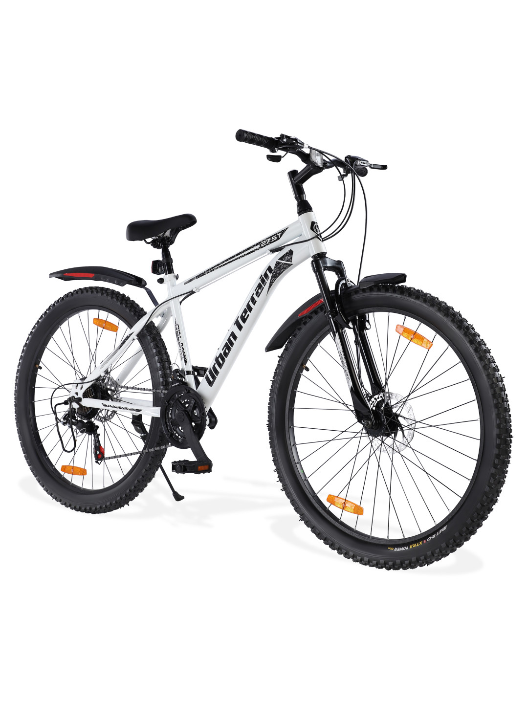 URBAN TERRAIN Galaxy Ultra Steel 21 Speed 27.5T Geared Mountain Bike White & Black