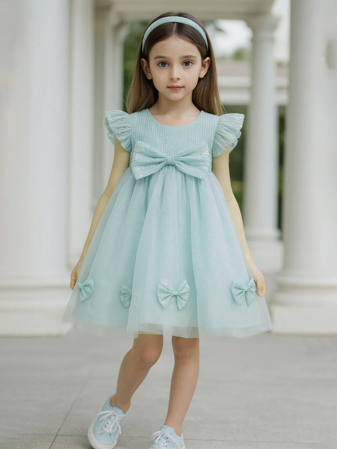 A Little Fable Flutter Sleeve A-Line Dress