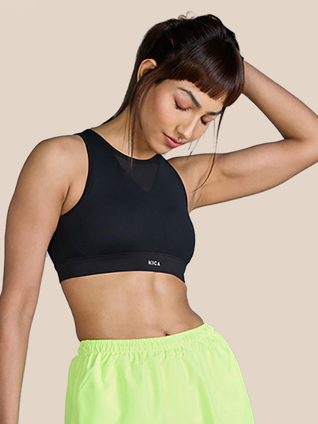 KICA Women High Impact & Full Coverage Mesh Sports Bra