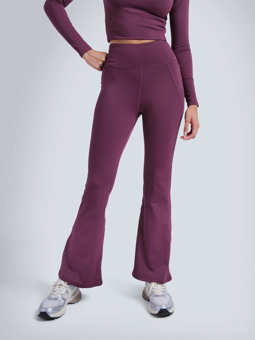 CAVA Burgundy Sculpt Bootcut Leggings Tights