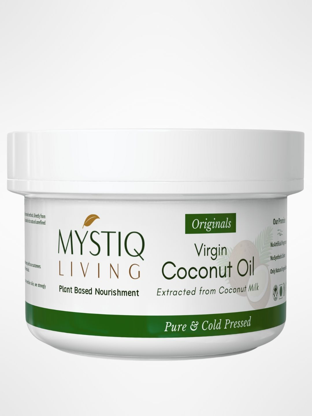 MYSTIQ LIVING Virgin Coconut Oil 100% Pure & Natural Cold Pressed for Hair & Skin 250ml