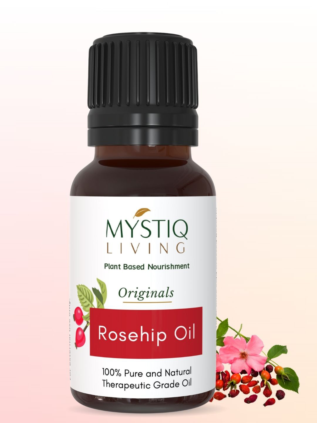 MYSTIQ LIVING Cold Pressed Pure Rosehip Oil for Skin & Hair - 15 ml