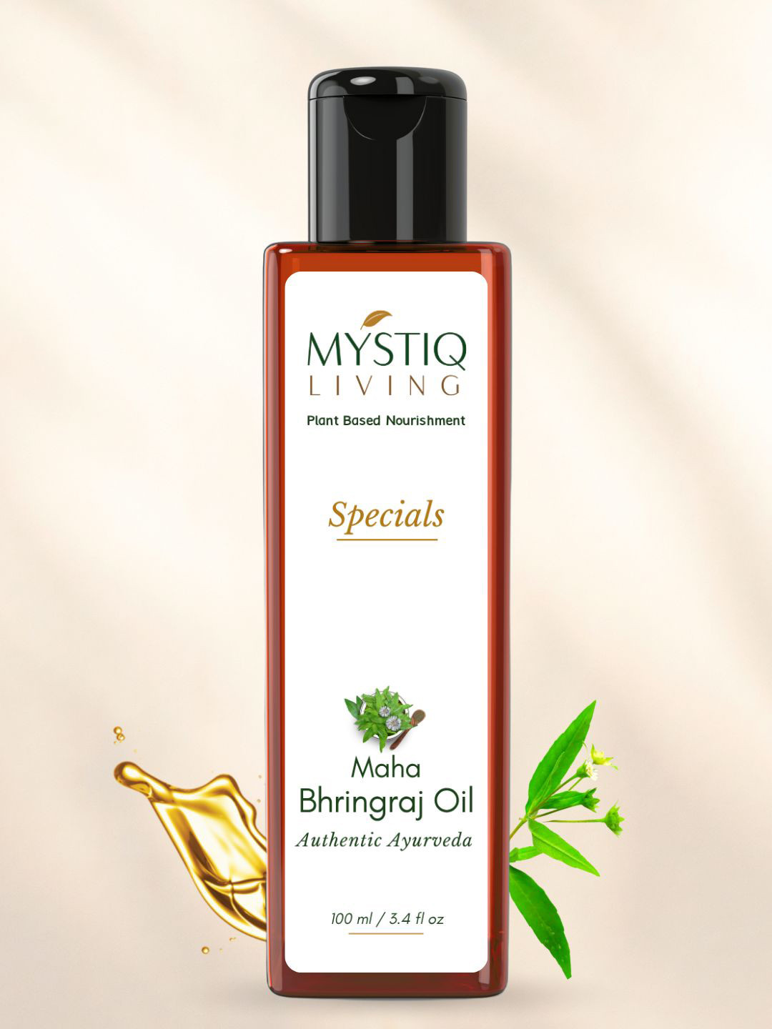 MYSTIQ LIVING Women Maha Bhringraj Oil for Hair Growth & Healthy Scalp - 100ml