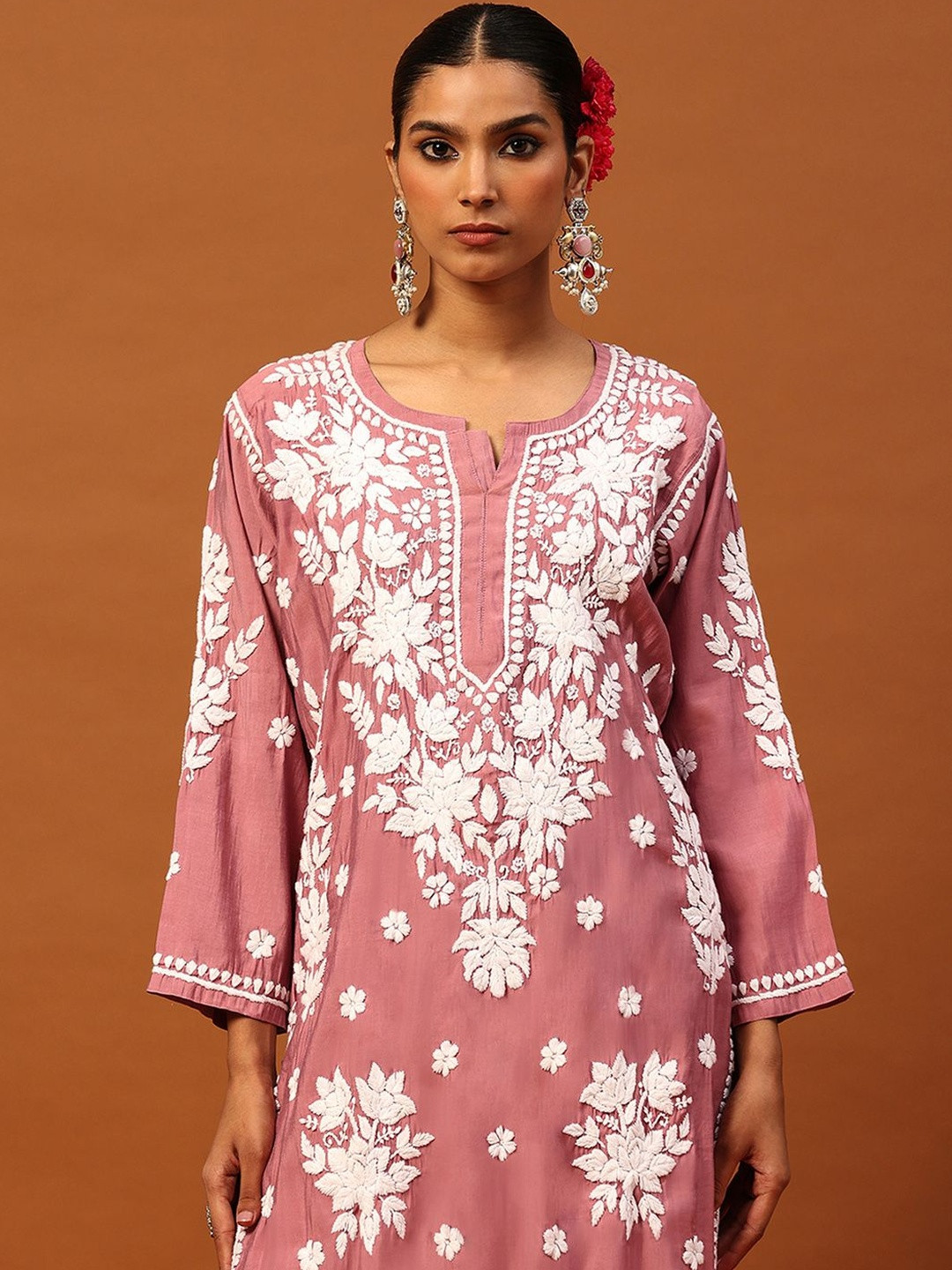 House of Chikankari Women's 2 PC Long Kurta Set