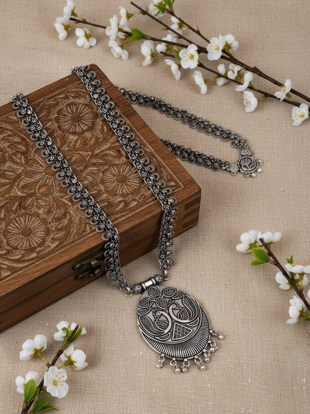 FIROZA Brass Tribal Necklace