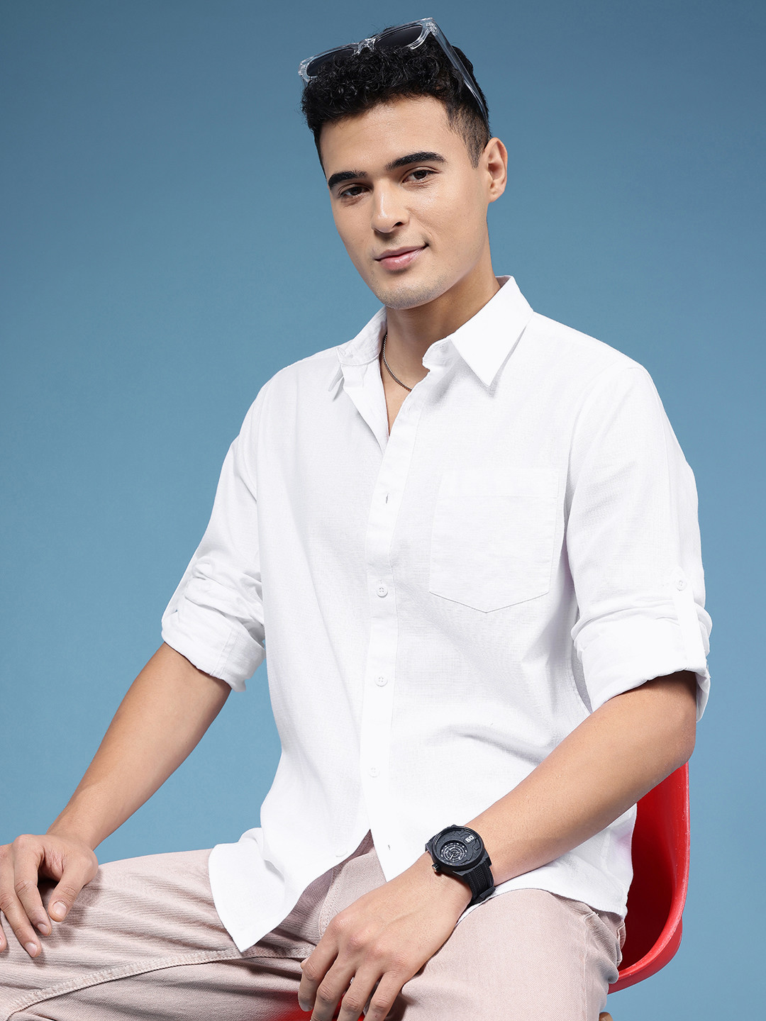 HERE&NOW Pure Cotton Slim Fit Casual Shirt