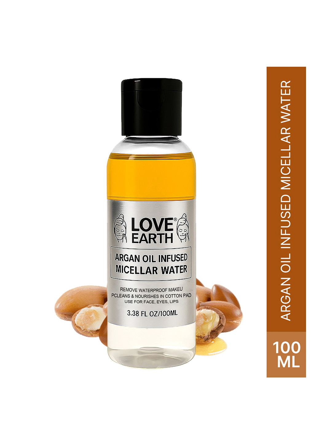 LOVE EARTH Argan Oil-Infused Micellar Water Makeup & Pollutant Remover - 100 ml