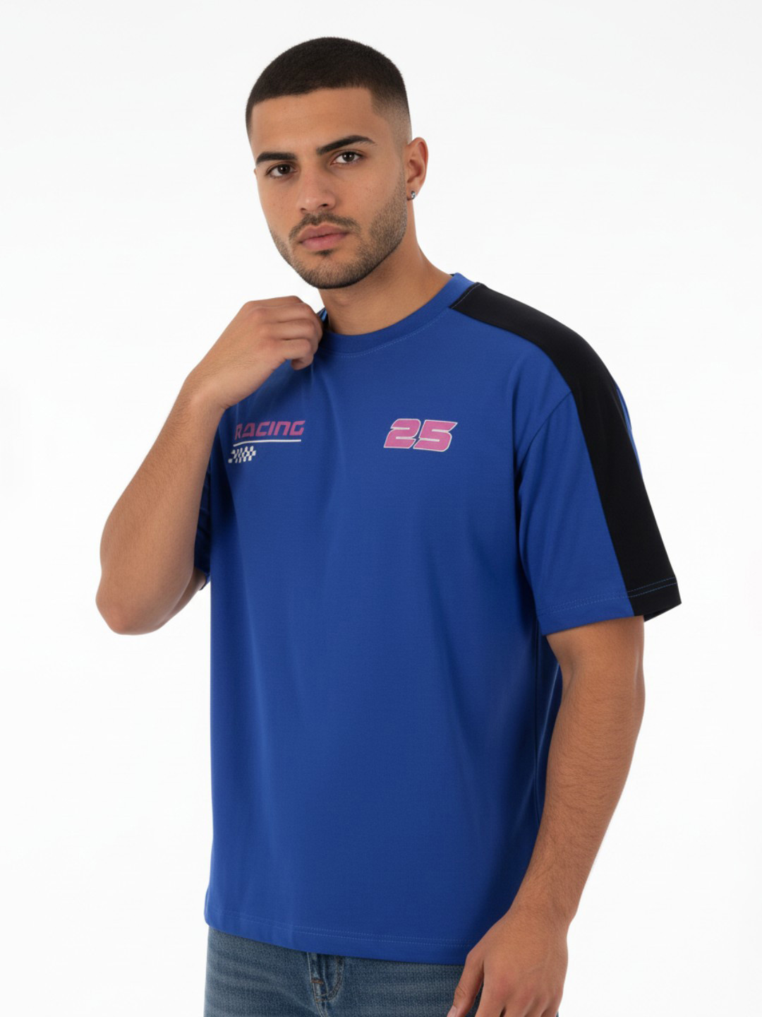 glitchez Racing Typography Relaxed Fit T-shirt