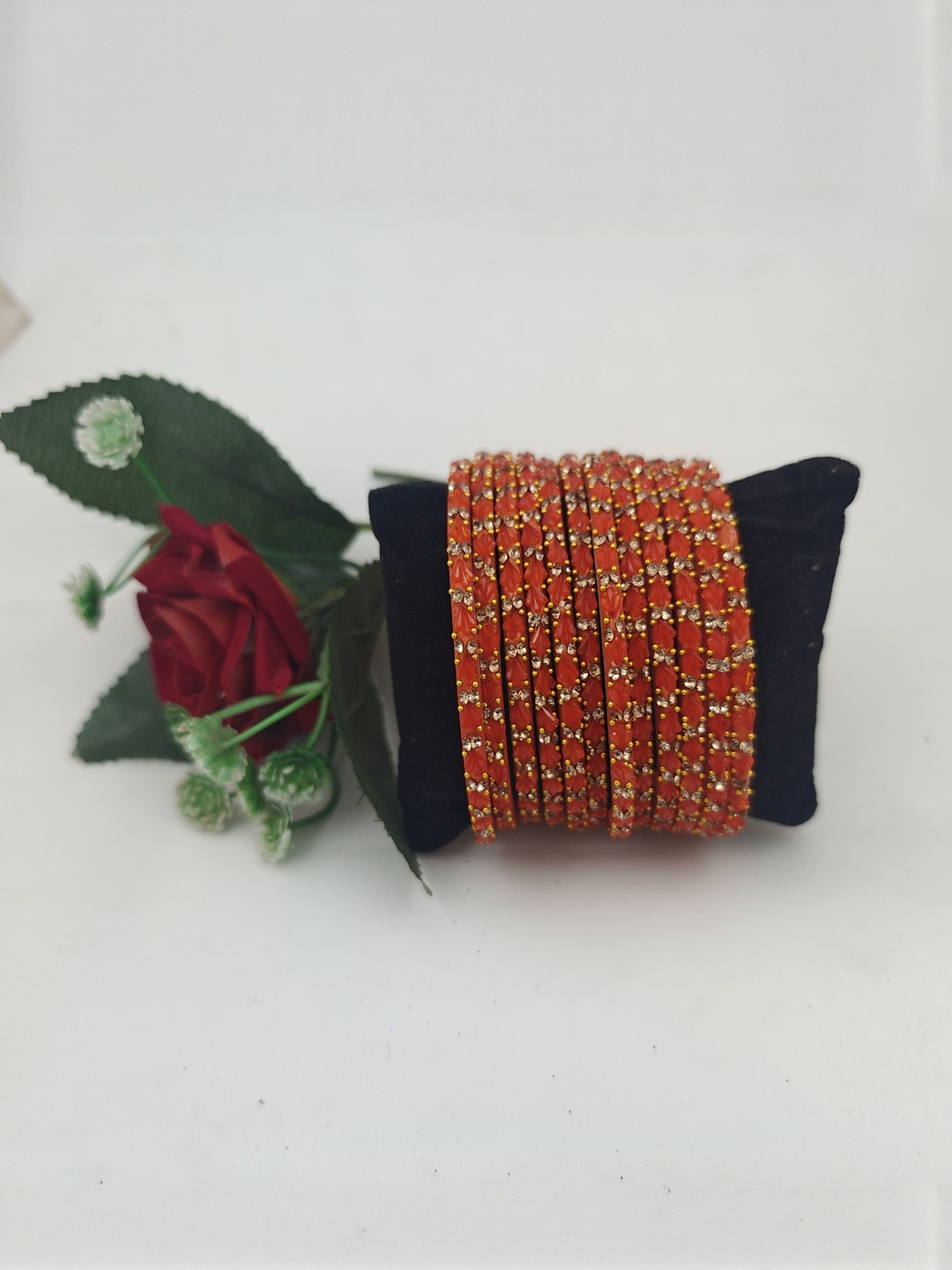 Navika Fancy Glass Bangles Set Of 12 Artificial Stone Studded Bangles