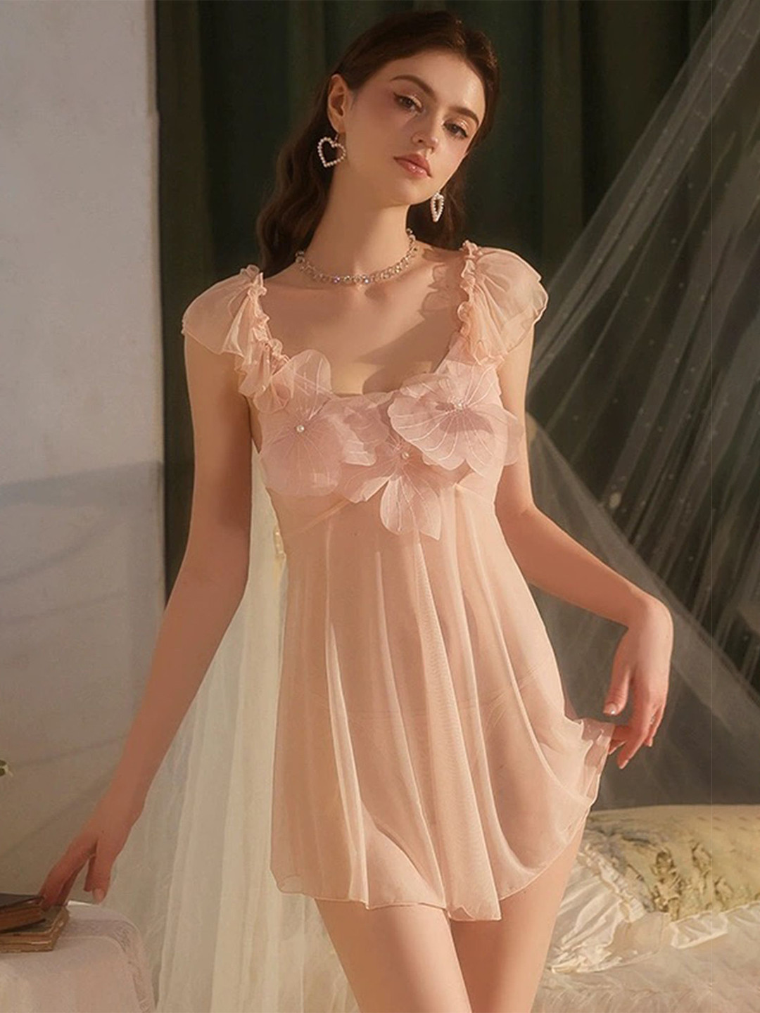 LULU & SKY Embroidered Scoop Neck Nightdress