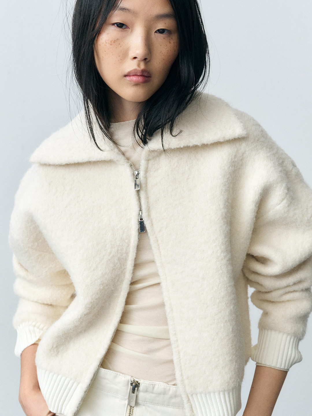 MANGO Wool Bomber Jacket