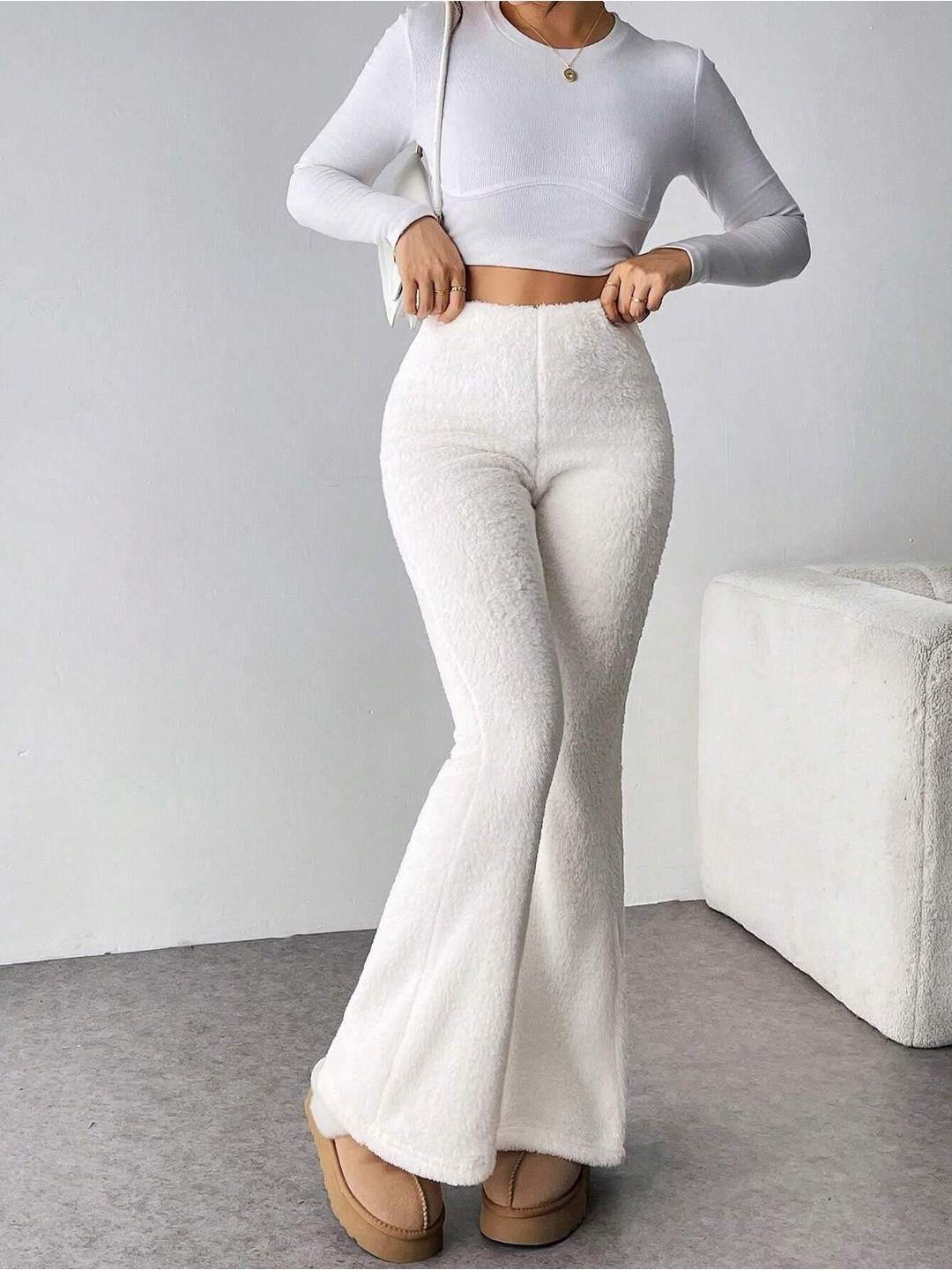 Kotty Women Boot-Cut High-Rise Easy Wash Trousers