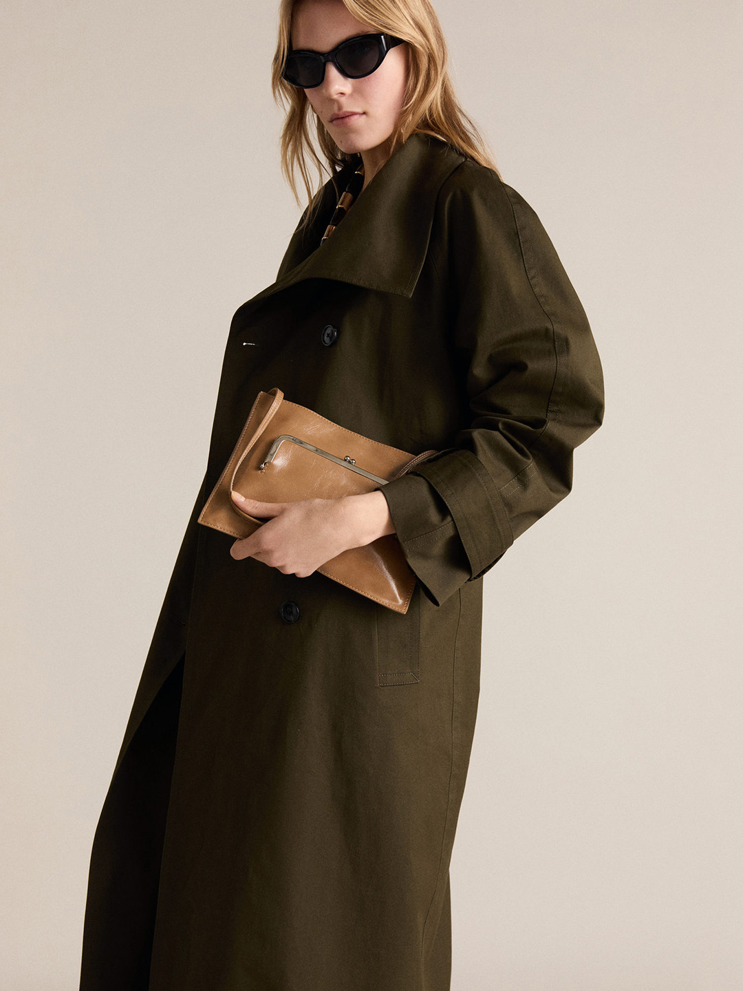 MANGO Longline Trench Coat with Belt