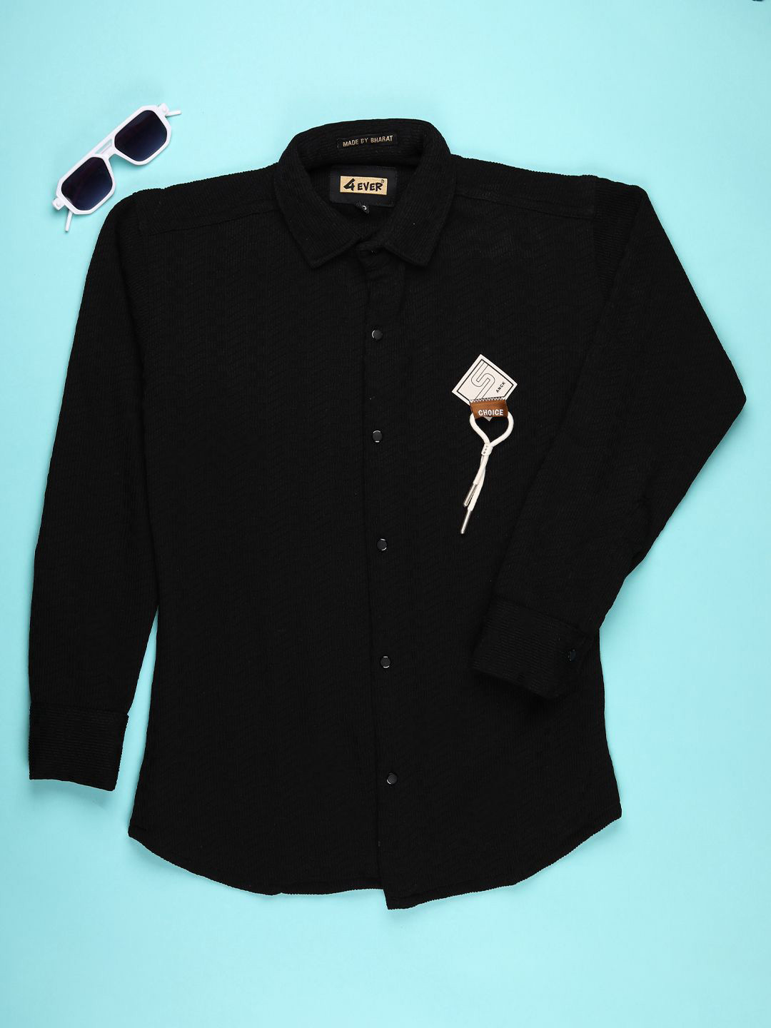 V-Mart Boys Spread Collar Patchwork Cotton Casual Shirt