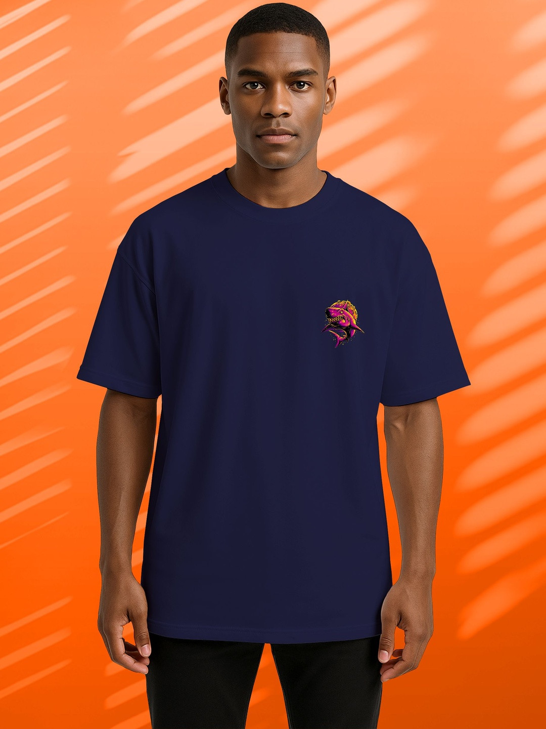 BUYTHATTRENDZ Animal Graphic Printed Drop-Shoulder Sleeves Cotton Oversized T-shirt