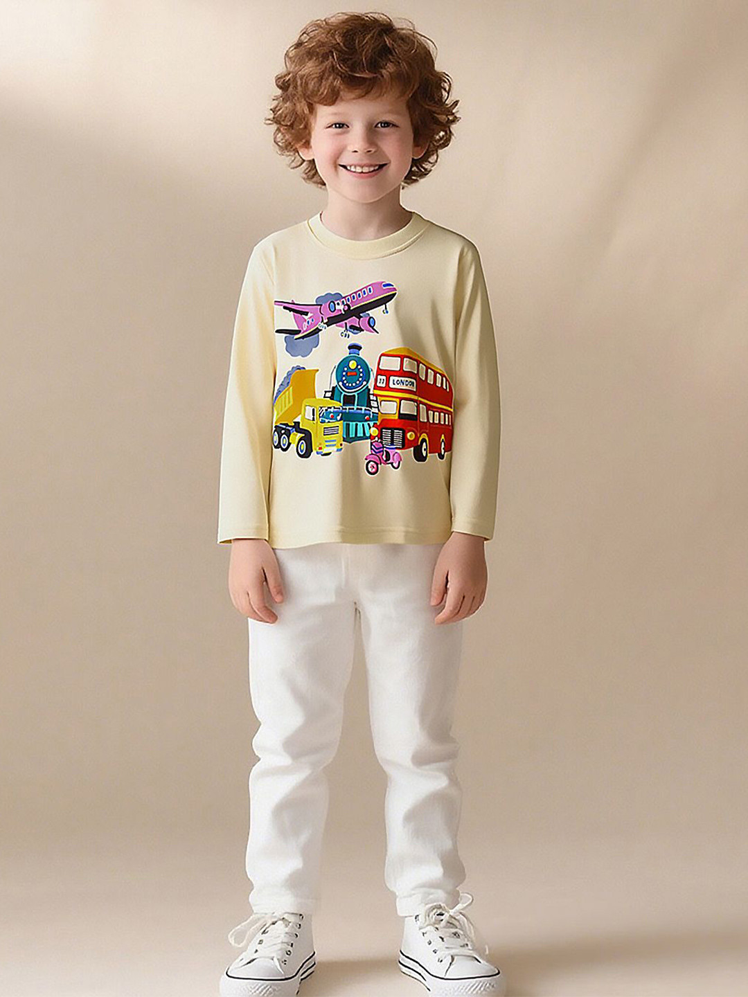 INCLUD Christmas Boys Graphics Printed Round Neck Long Sleeves T-shirt